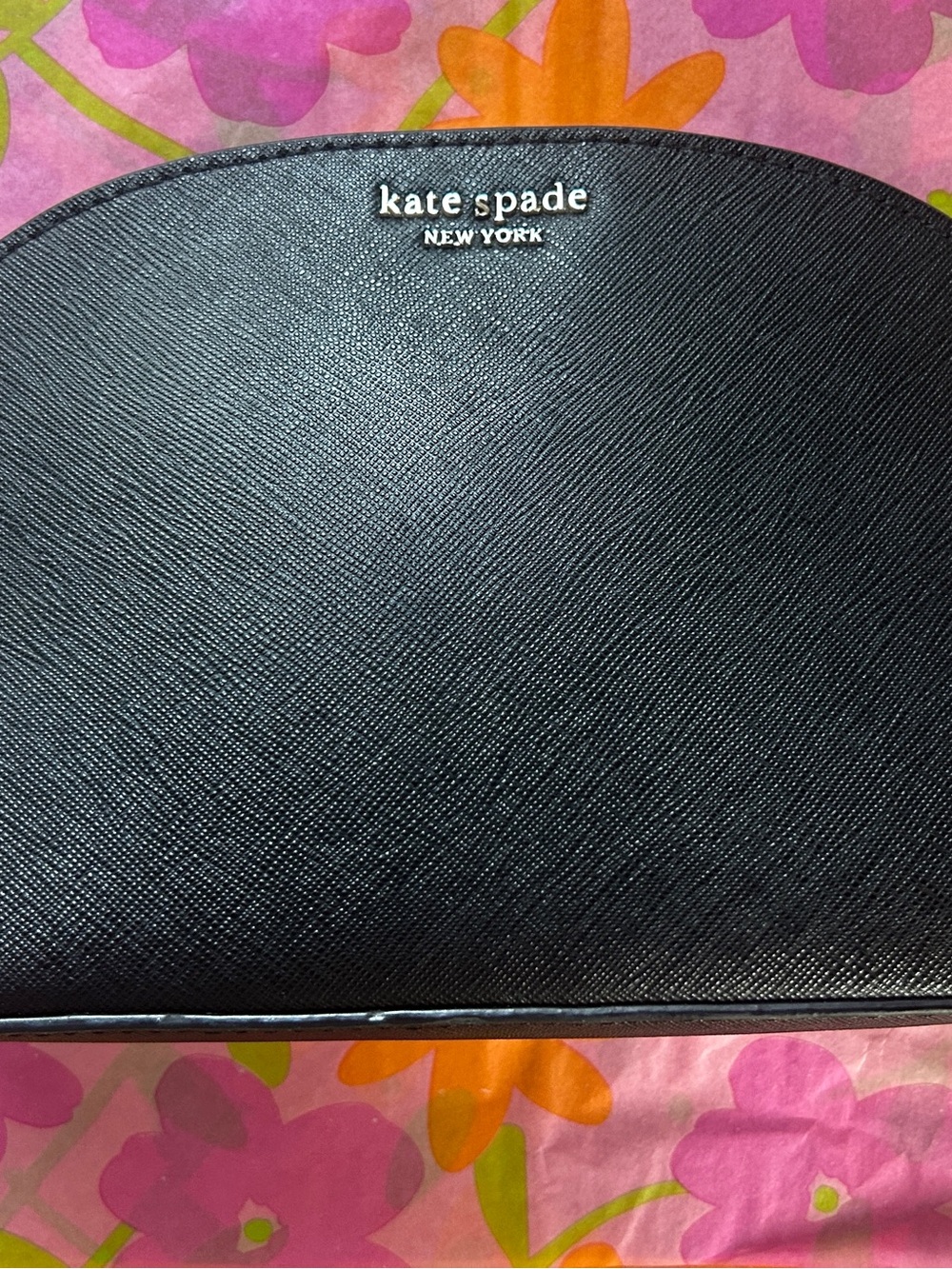 kate spade Black Saffiano Dome Cosmetic bag